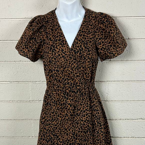 Madewell Wrap Leopard Mini Dress size XS - Picture 6 of 8